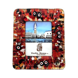 Red glass photo frame